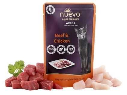 NUEVO cat Adult Beef & Chicken 85 g kapsičky
