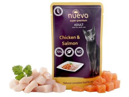 NUEVO cat Adult Chicken & Salmon 85 g kapsičky