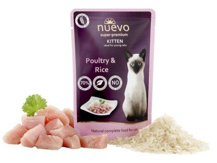 NUEVO cat Kitten Poultry with Rice 85 g kapsička