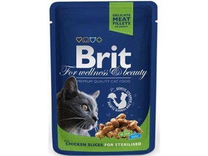BRIT Premium cat Kapsička Sterilised Chicken Slice 100 g