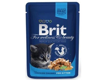 BRIT Premium cat Kapsička Kitten Chicken Chunks 100 g