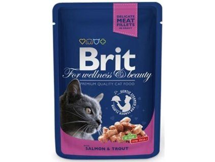 BRIT Premium cat Kapsička Adult Salmon & Trout 100 g