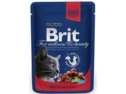 BRIT Premium cat Kapsička Adult Beef Stew & Peas 100 g
