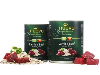 NUEVO dog Senior Lamb & Oat Flakes 400 g konzerva