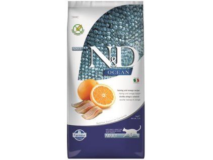 Farmina N&D cat OCEAN (GF) adult, herring & orange 5 kg