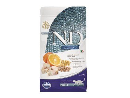 Farmina N&D cat OCEAN (AG) adult, codfish, spelt, oats & orange 5 kg