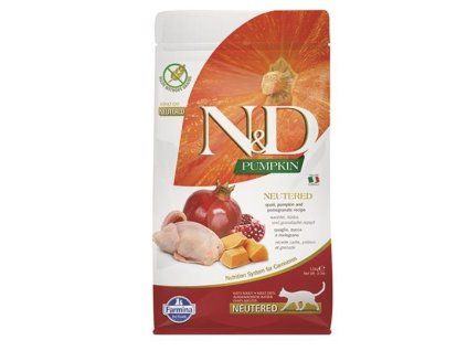 Farmina N&D cat PUMPKIN (GF) adult, neutered, quail & pomegranate 1,5 kg