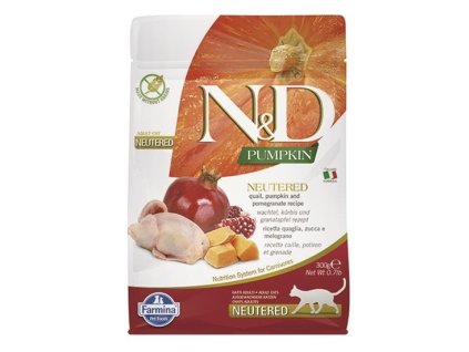 Farmina N&D cat PUMPKIN (GF) adult, neutered, quail & pomegranate 0,3 kg