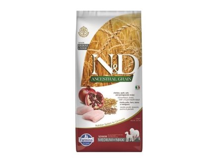 Farmina N&D dog AG Senior medium&maxi chicken, spelt, oats&pomegranate 12 kg