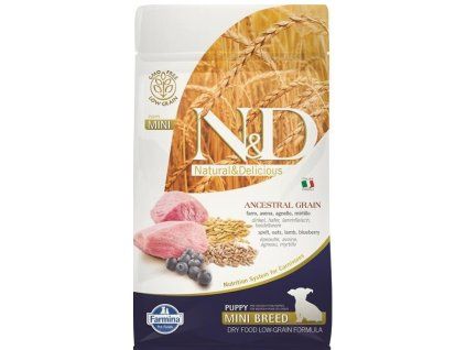 Farmina N&D dog AG puppy mini, lamb, spelt, oats & blueberry 0,8 kg