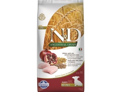 Farmina N&D dog LG puppy mini chicken,spelt,oats&pomegranate 7 kg