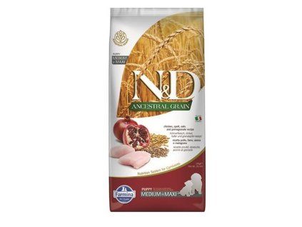 Farmina N&D dog AG puppy medium & maxi, chicken, spelt, oats & pomegranate 12 kg