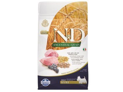 Farmina N&D dog AG adult mini, lamb, spelt, oats & blueberry 0,8 kg