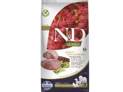 Farmina N&D dog QUINOA (GF) adult medium & maxi, weight managment, lamb & broccoli 7 kg
