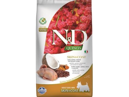 Farmina N&D dog QUINOA (GF) adult mini, skin & coat, quail & coconut 2,5 kg