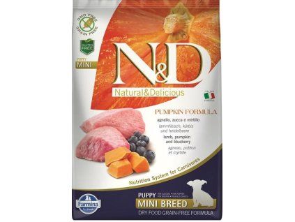 Farmina N&D dog GF PUMPKIN puppy mini lamb & blueberry 7 kg