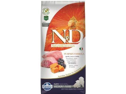 Farmina N&D dog PUMPKIN (GF) puppy medium & maxi, lamb & blueberry 2,5 kg