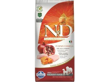 Farmina N&D dog GF PUMPKIN adult medium & maxi chicken&pomegranate 12 kg