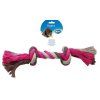 Hračka DUVO+ Lano s 2 uzlami na ťahanie ružovo-šedo-sivé Small 20 cm
